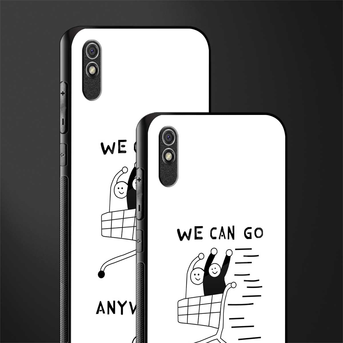 we can go anywhere glass case for redmi 9a image-2