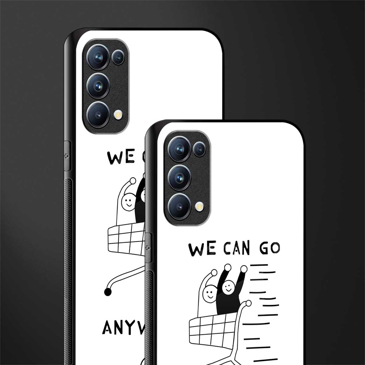 we can go anywhere back phone cover | glass case for oppo reno 5