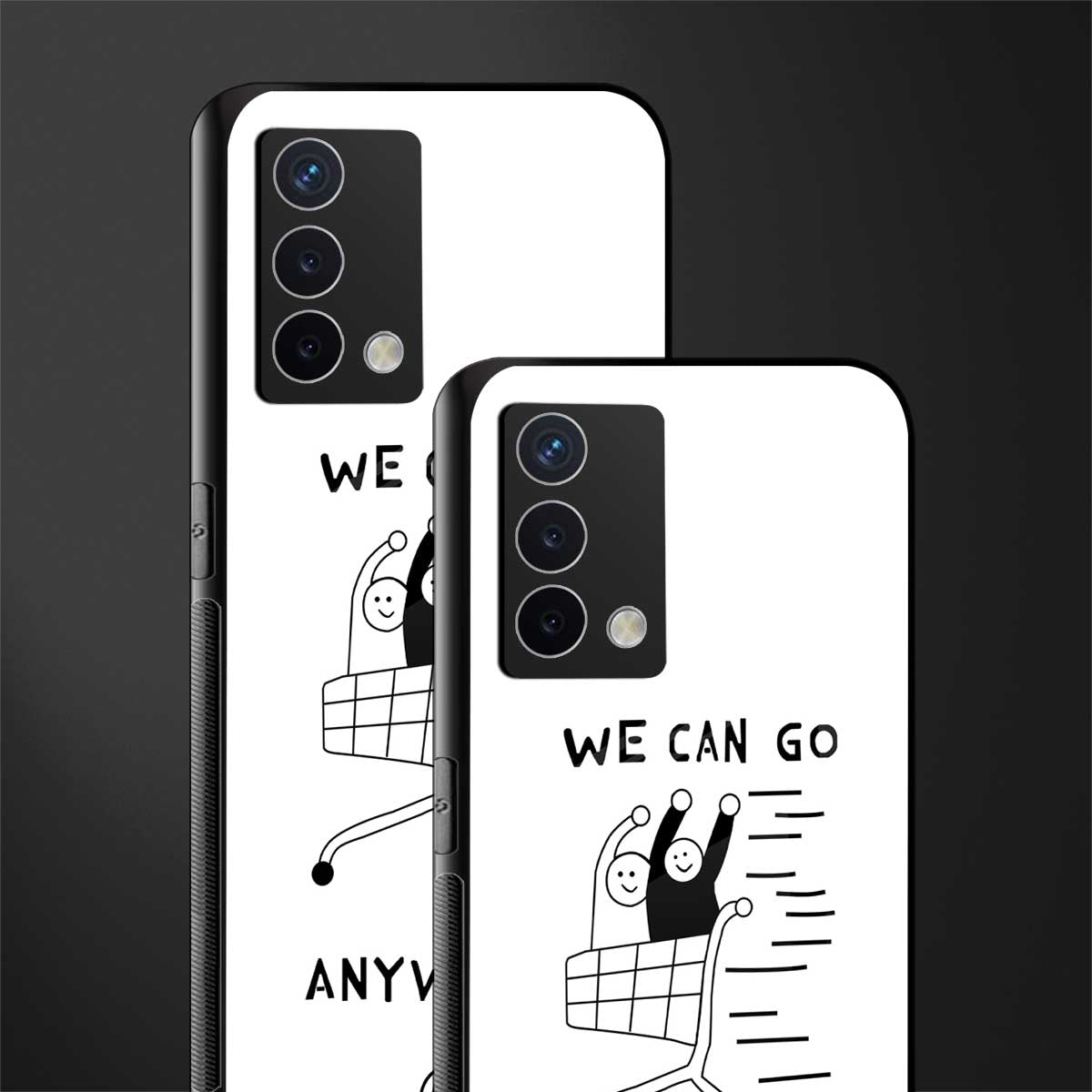 we can go anywhere back phone cover | glass case for oppo a74 4g