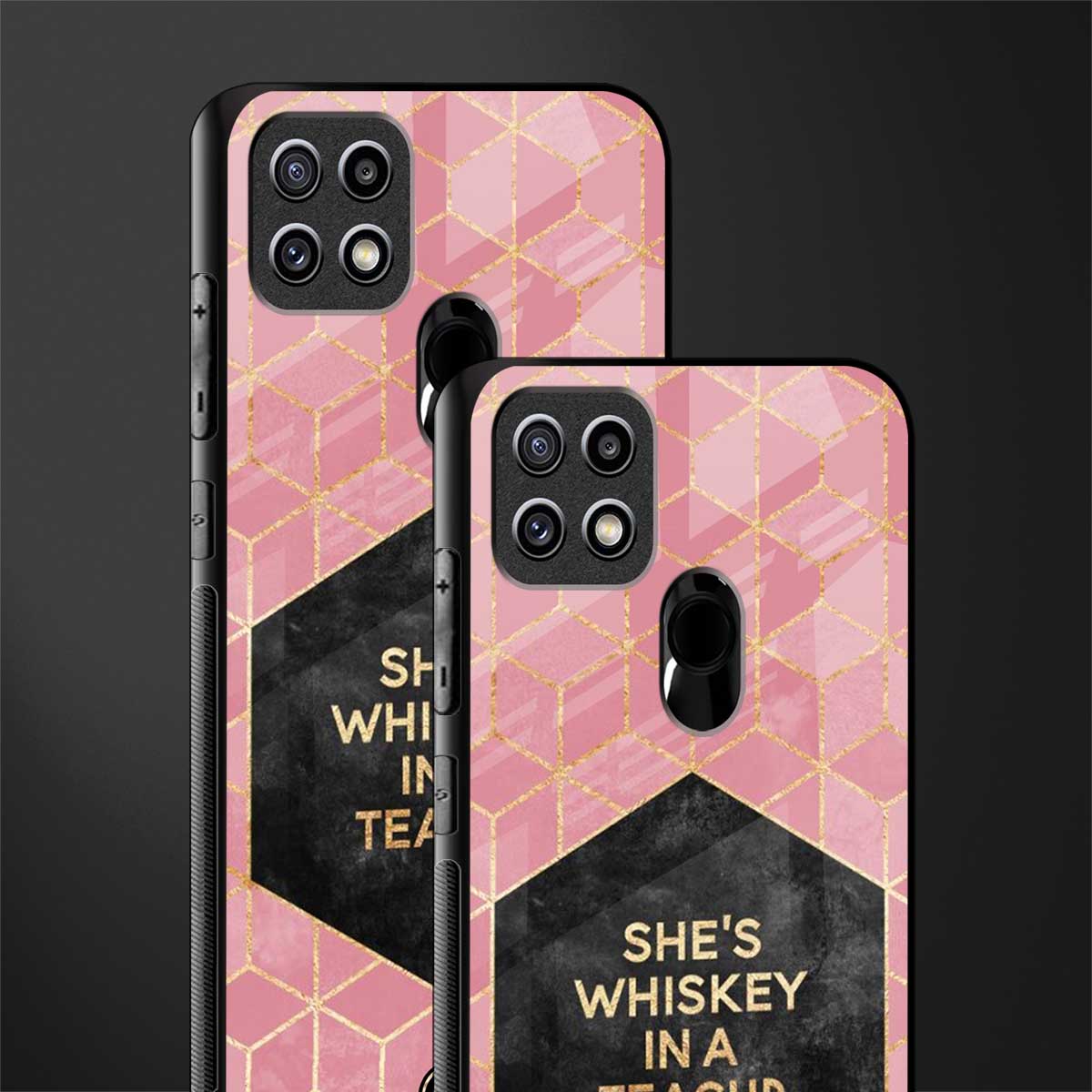 whiskey in a teacup glass case for oppo a15s image-2