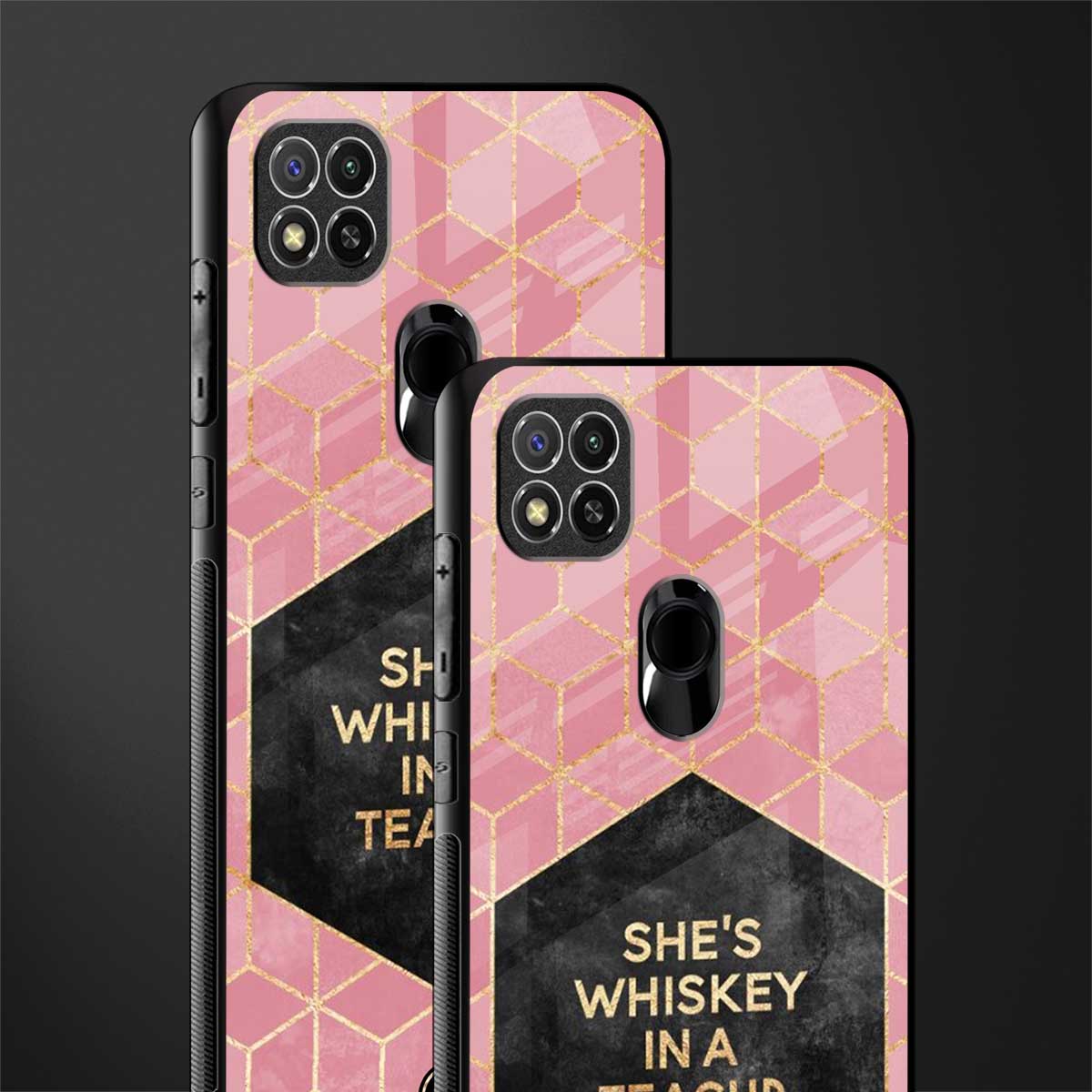 whiskey in a teacup glass case for redmi 9 image-2