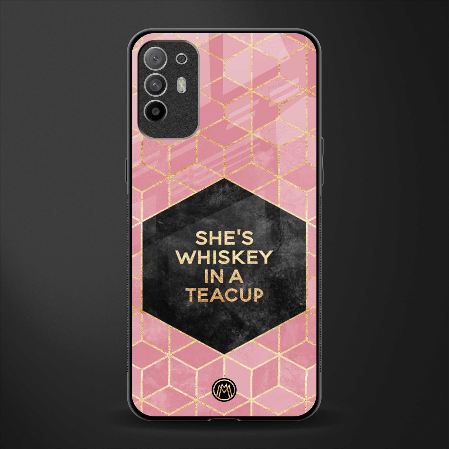 whiskey in a teacup glass case for oppo f19 pro plus image