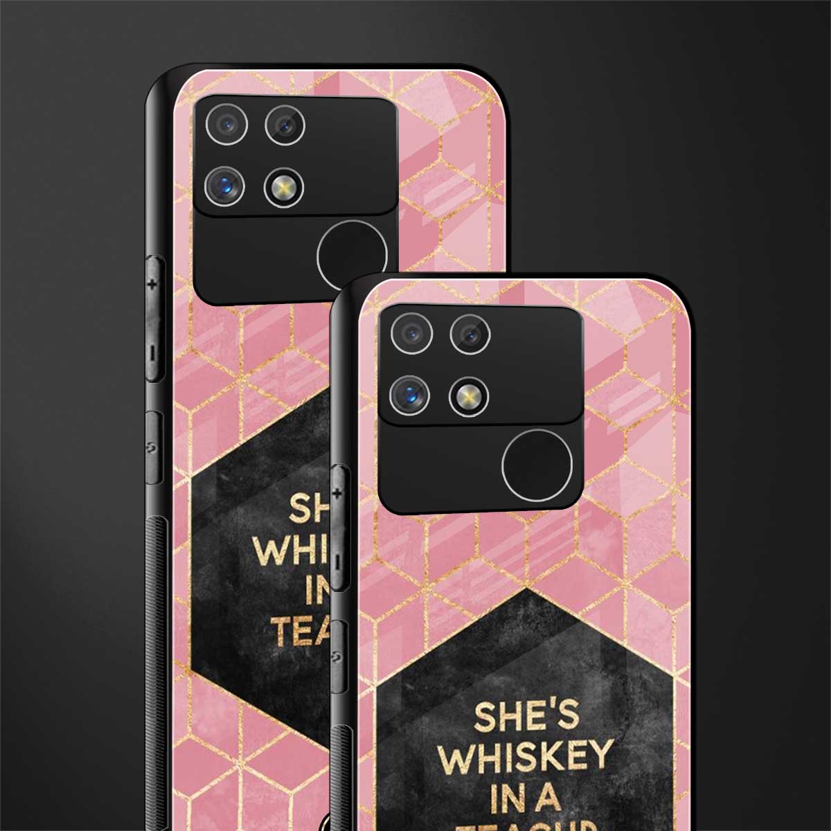whiskey in a teacup back phone cover | glass case for realme narzo 50a