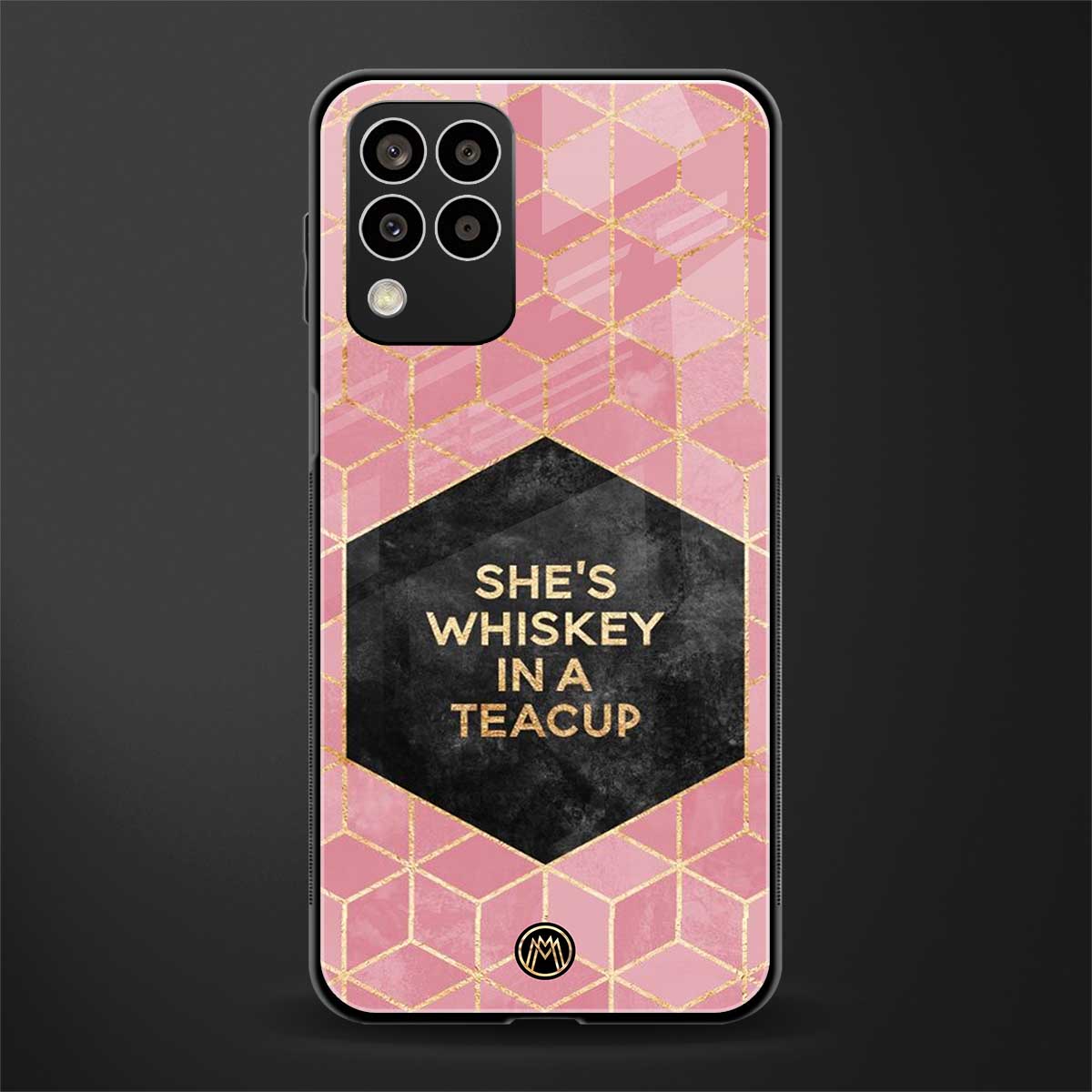 whiskey in a teacup back phone cover | glass case for samsung galaxy m33 5g