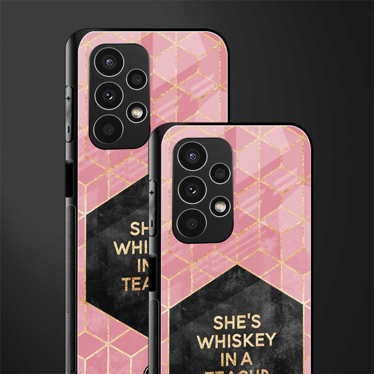 whiskey in a teacup back phone cover | glass case for samsung galaxy a13 4g