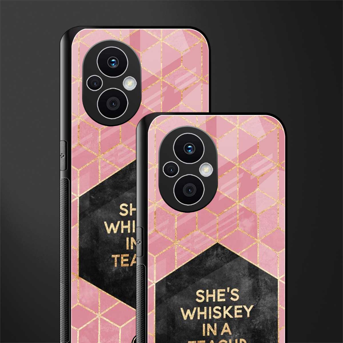whiskey in a teacup back phone cover | glass case for oppo f21 pro 5g