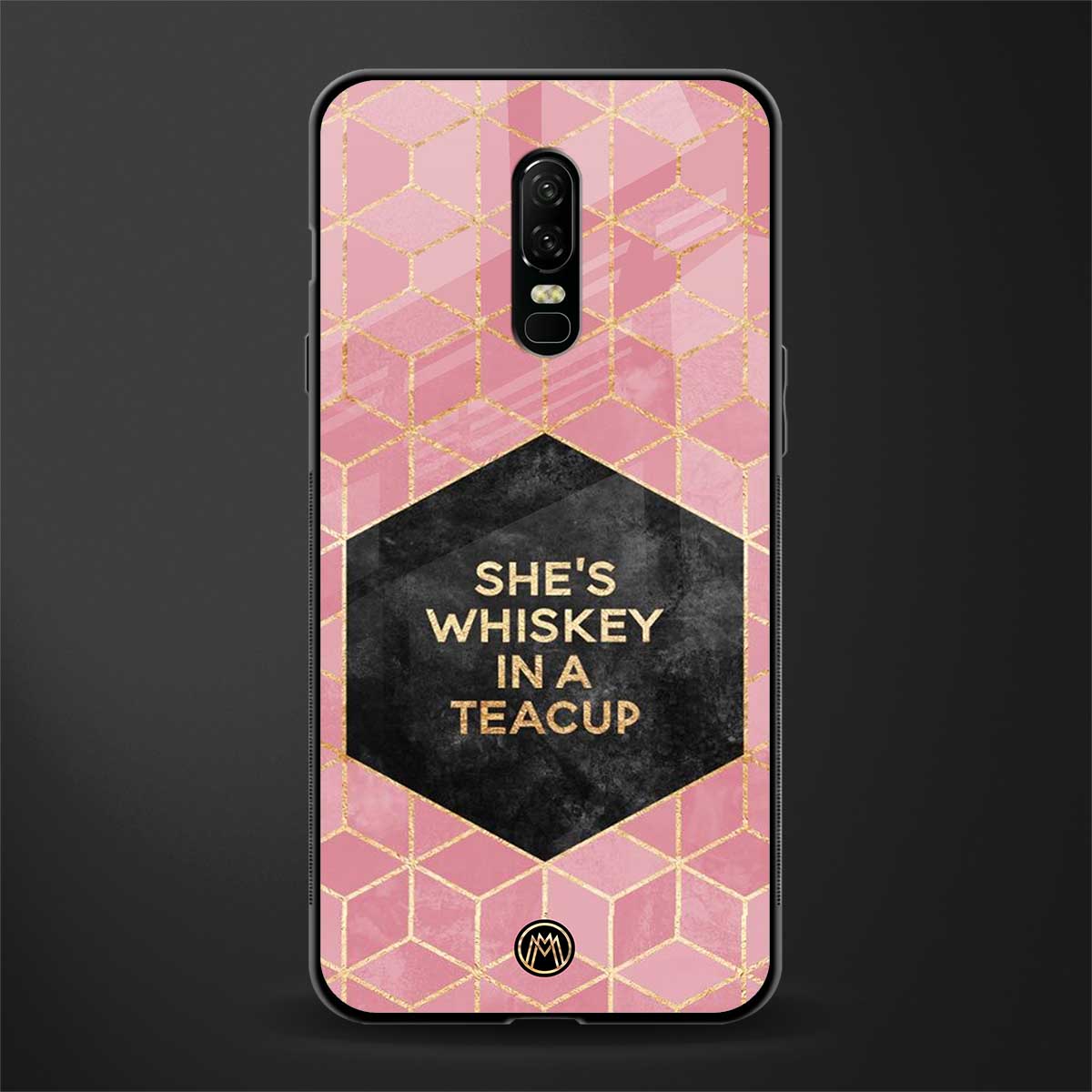 whiskey in a teacup glass case for oneplus 6 image