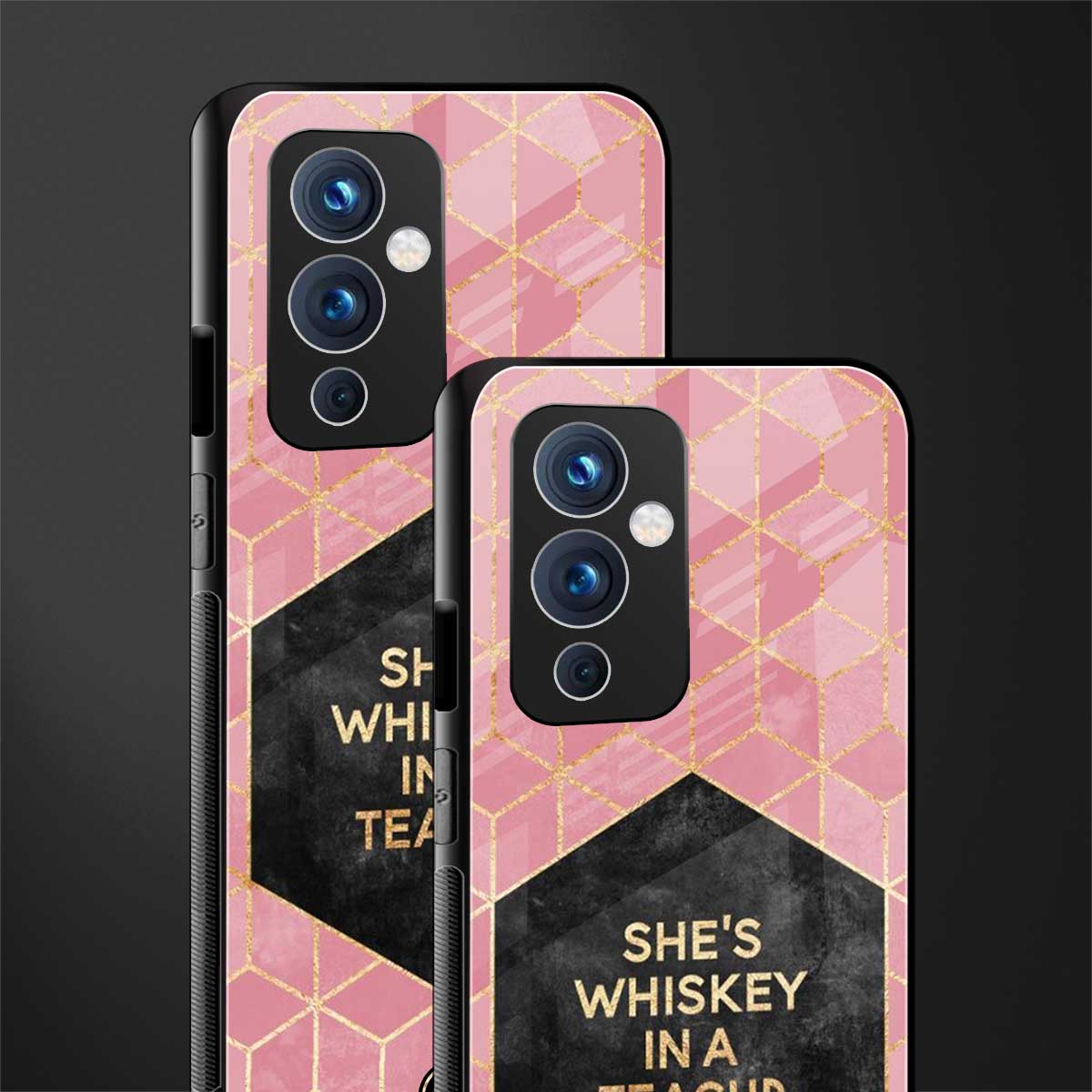 whiskey in a teacup back phone cover | glass case for oneplus 9