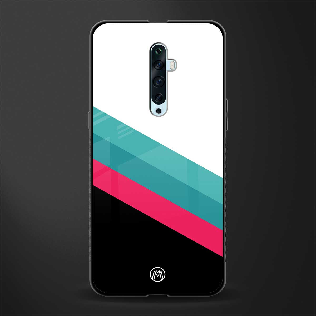 white green red pattern stripes glass case for oppo reno 2f image