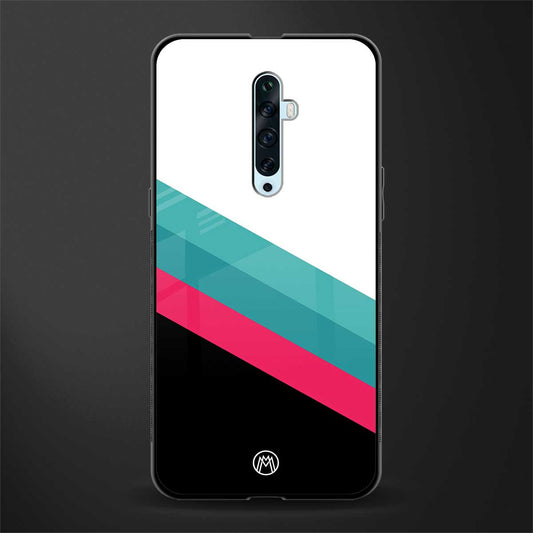 white green red pattern stripes glass case for oppo reno 2f image