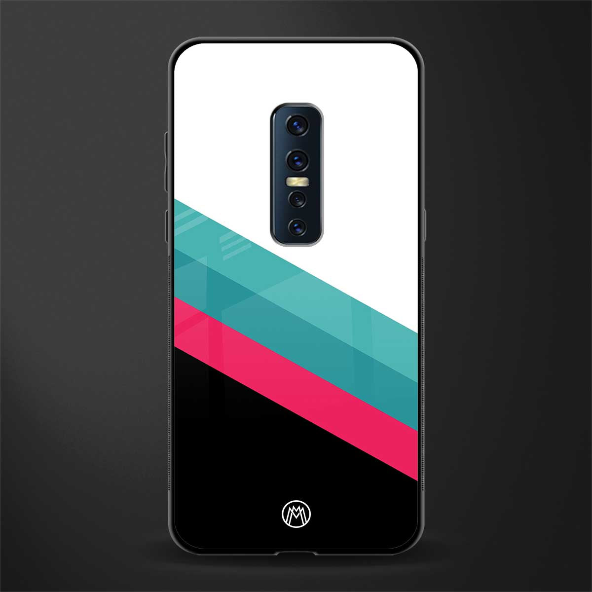 white green red pattern stripes glass case for vivo v17 pro image