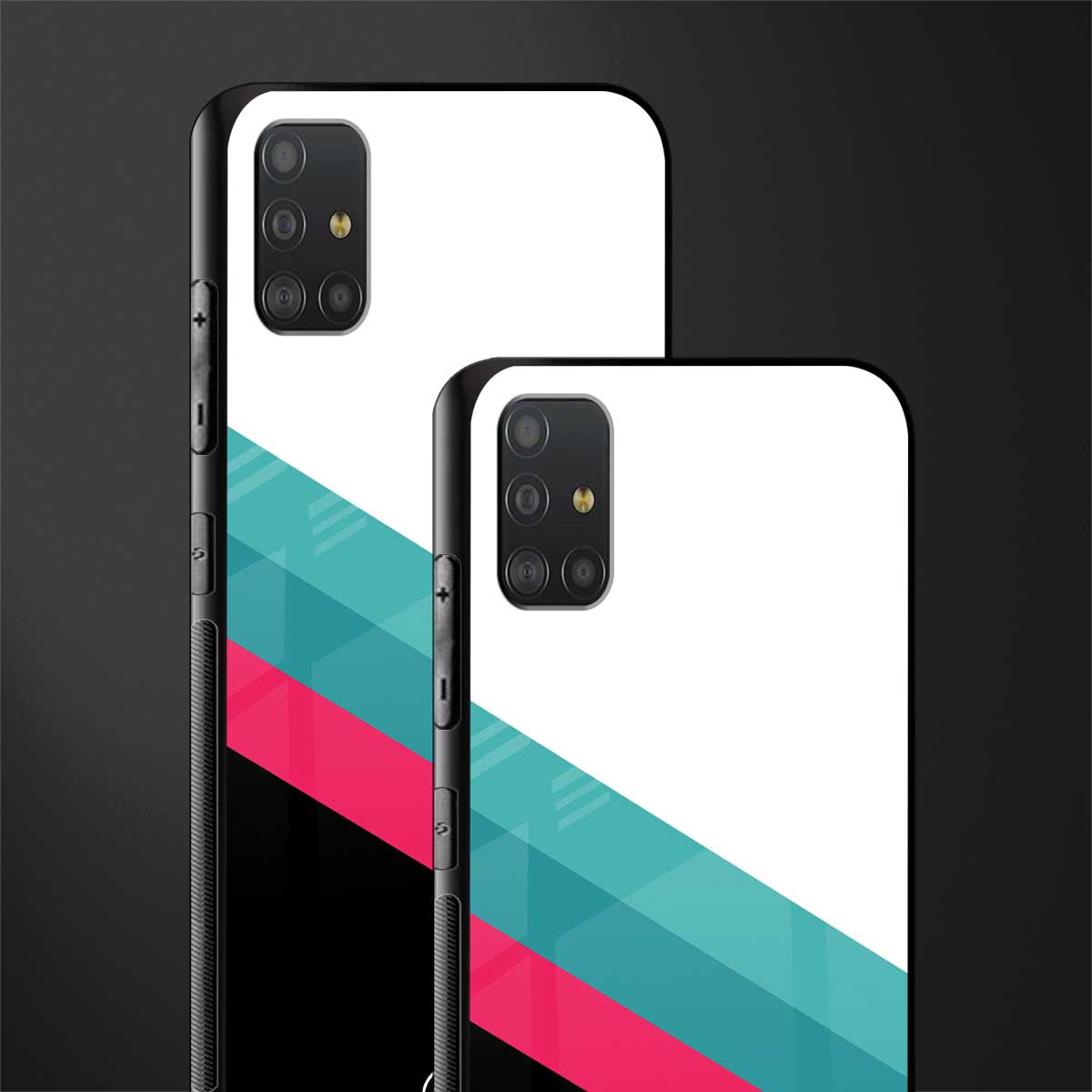 white green red pattern stripes glass case for samsung galaxy a51 image-2