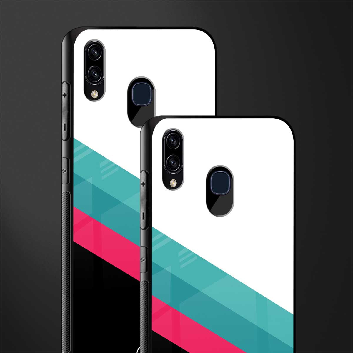 white green red pattern stripes glass case for samsung galaxy a30 image-2