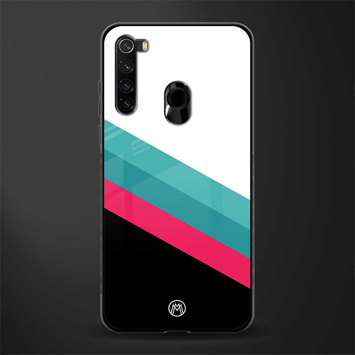 white green red pattern stripes glass case for redmi note 8 image
