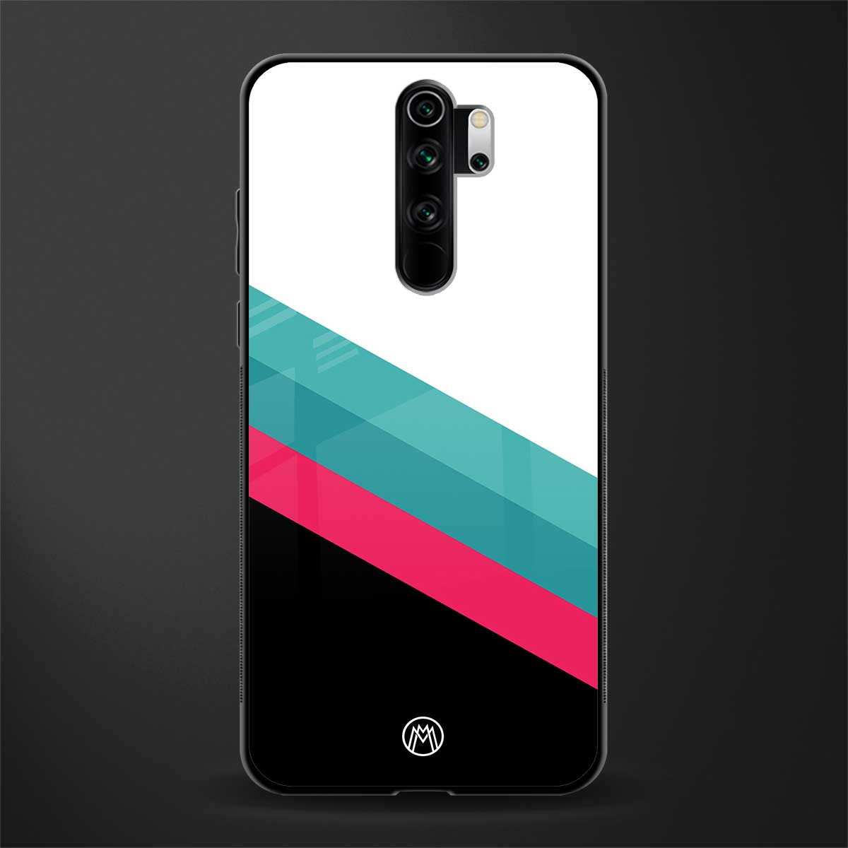 white green red pattern stripes glass case for redmi note 8 pro image