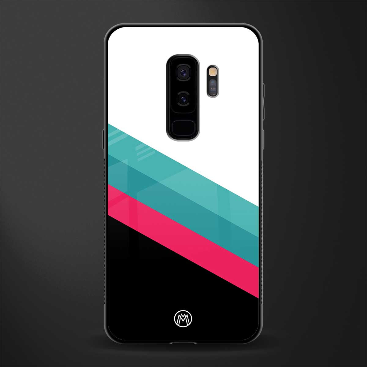 white green red pattern stripes glass case for samsung galaxy s9 plus image