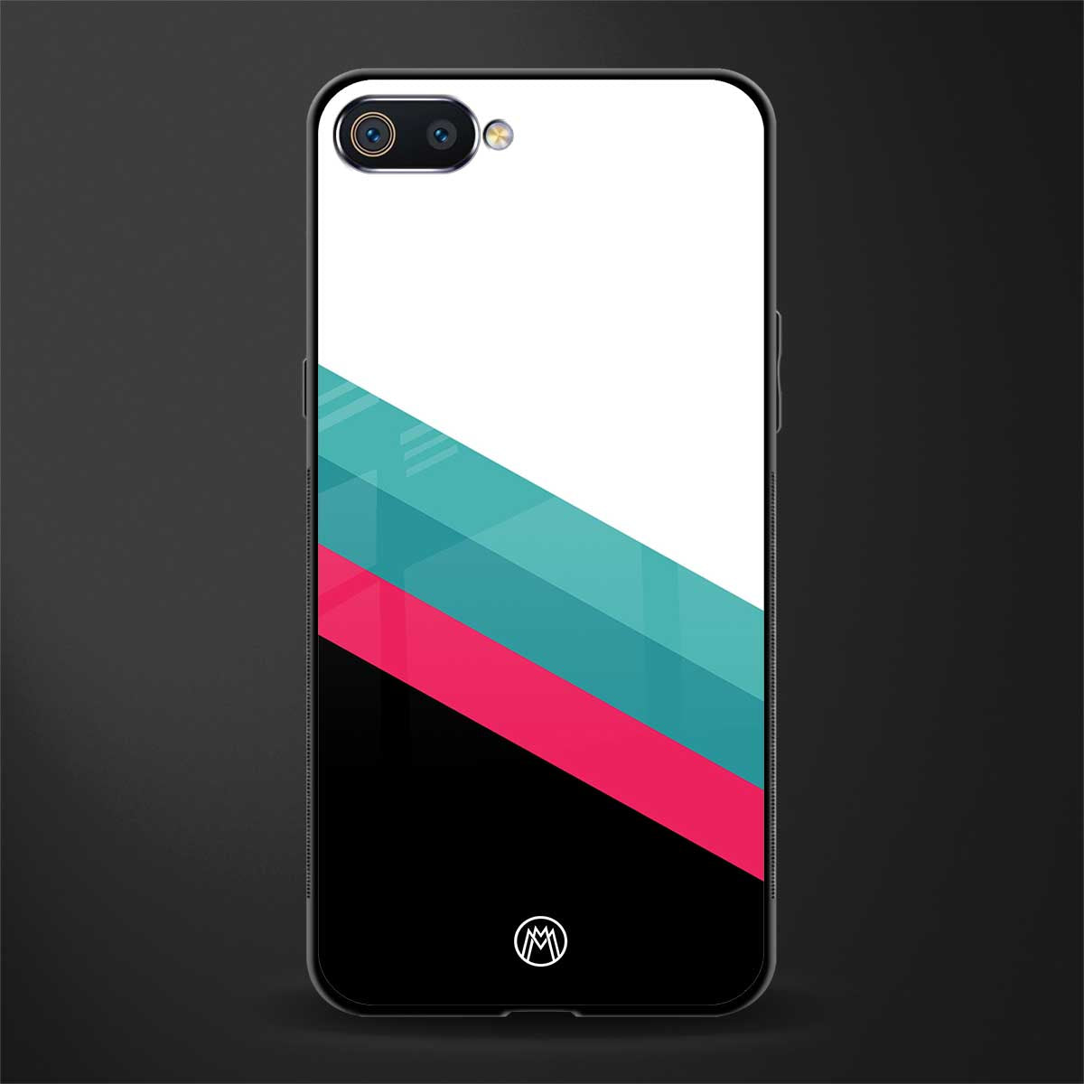 white green red pattern stripes glass case for realme c2 image