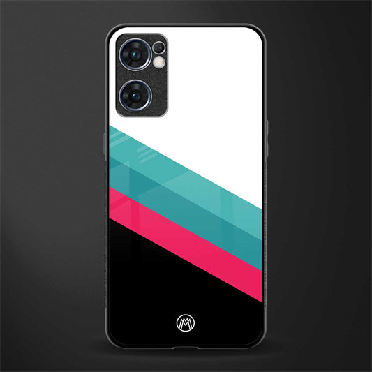 white green red pattern stripes glass case for oppo reno7 5g image