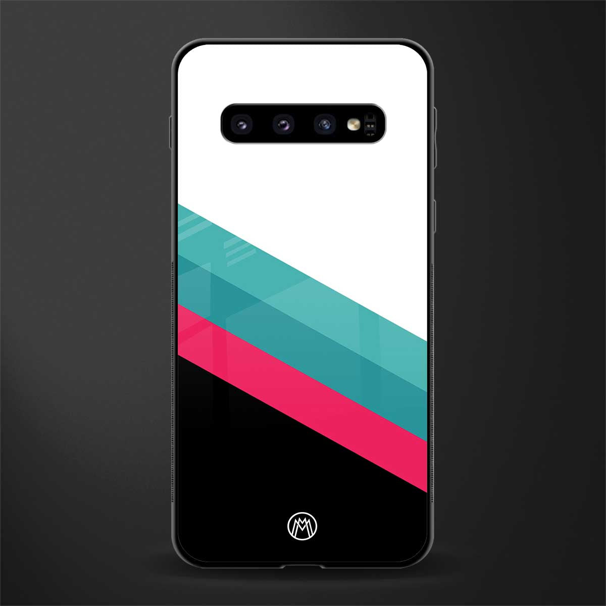 white green red pattern stripes glass case for samsung galaxy s10 plus image