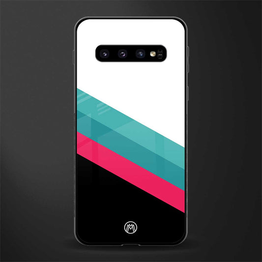 white green red pattern stripes glass case for samsung galaxy s10 plus image