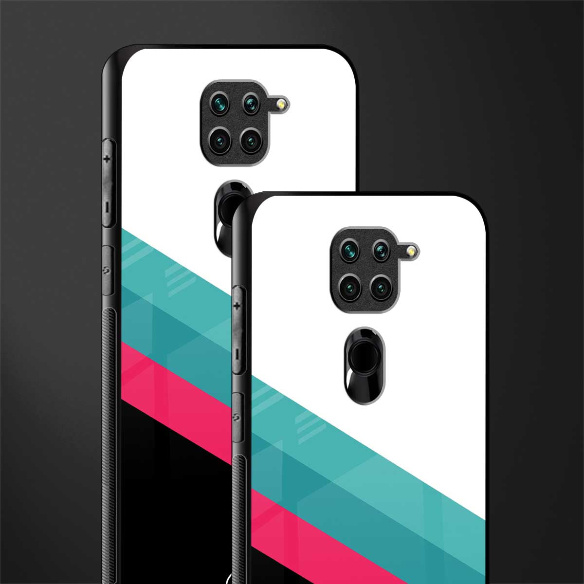 white green red pattern stripes glass case for redmi note 9 image-2