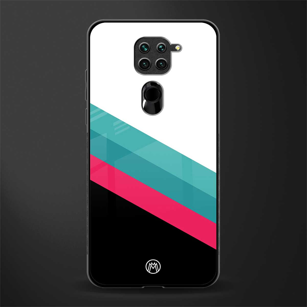 white green red pattern stripes glass case for redmi note 9 image