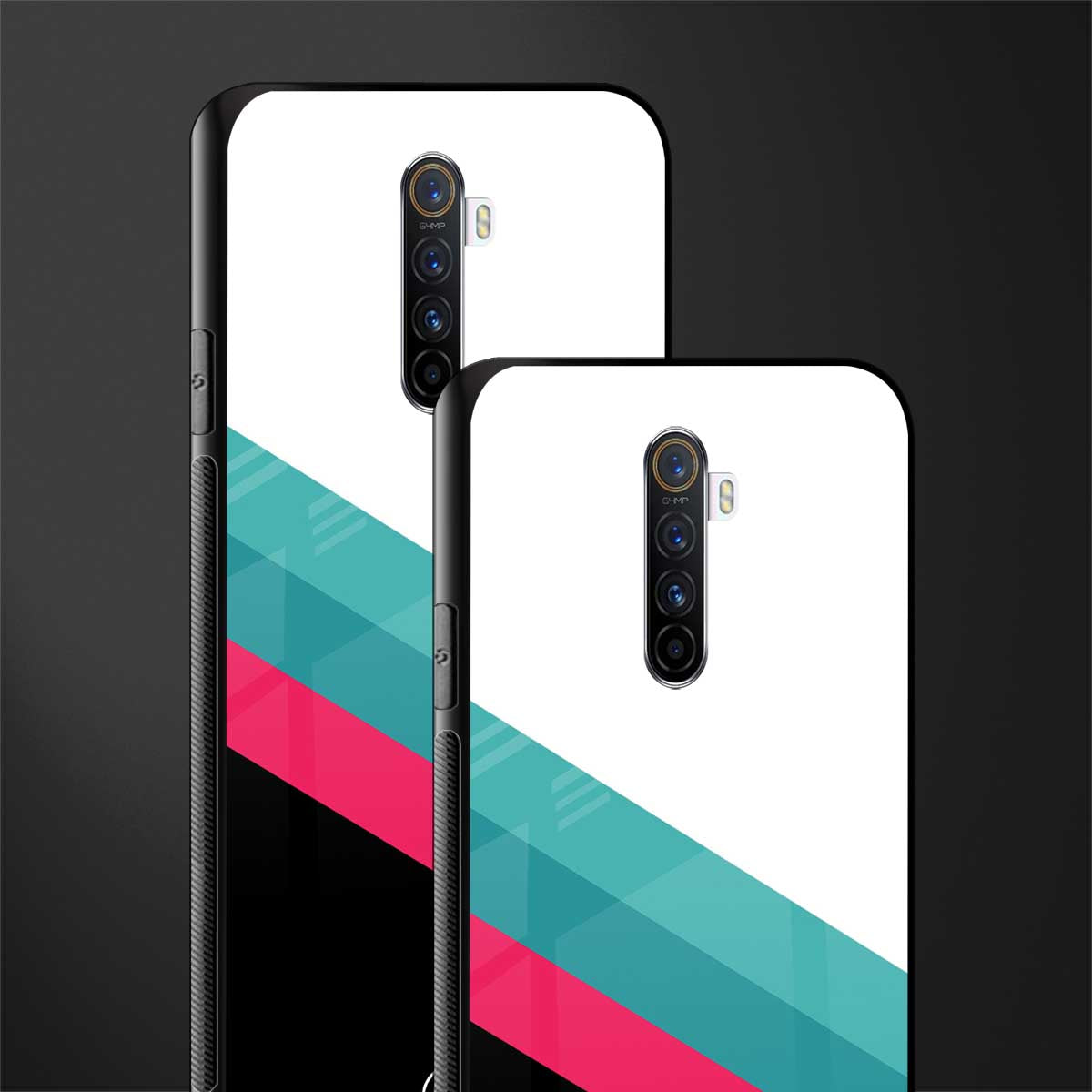 white green red pattern stripes glass case for realme x2 pro image-2