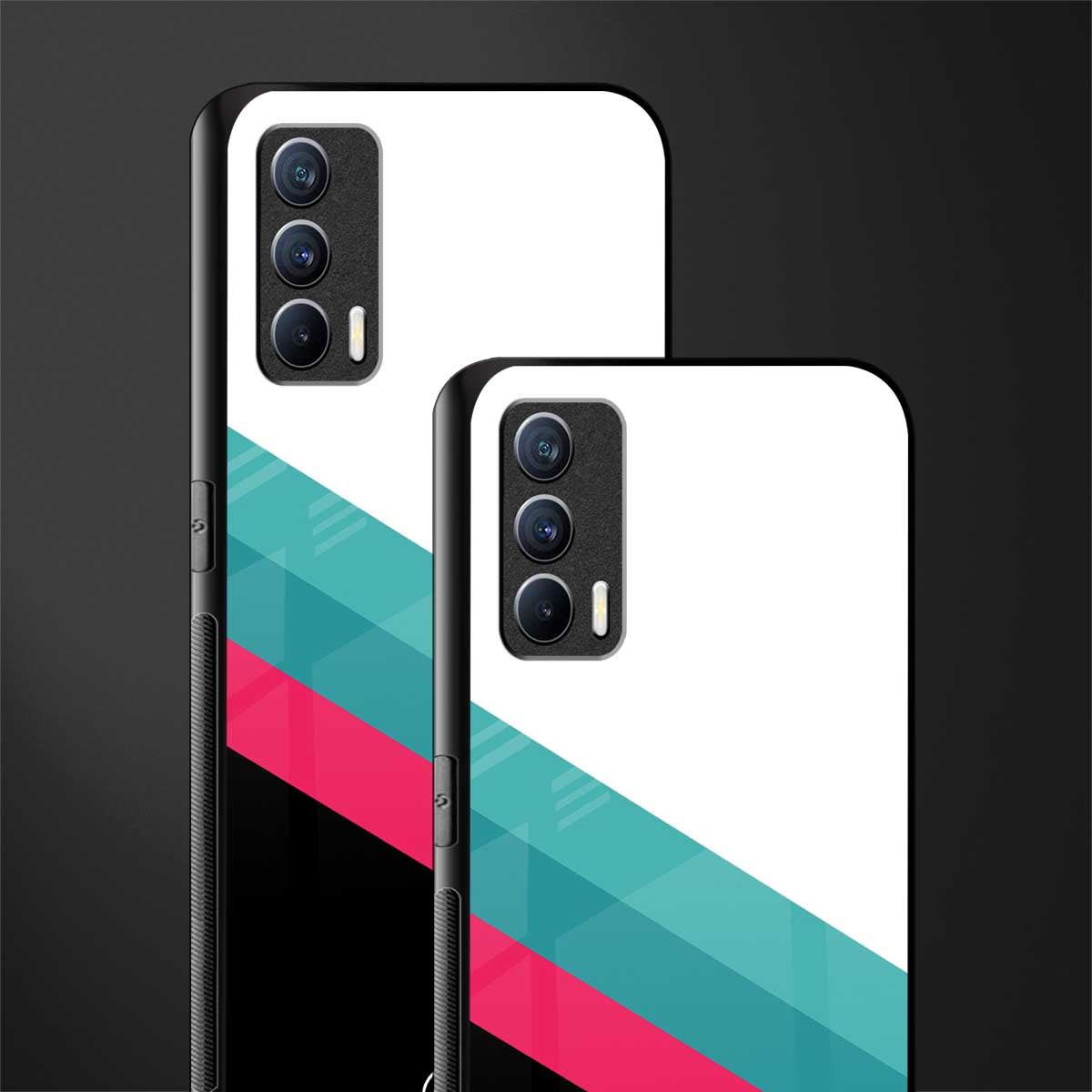 white green red pattern stripes glass case for realme x7 image-2