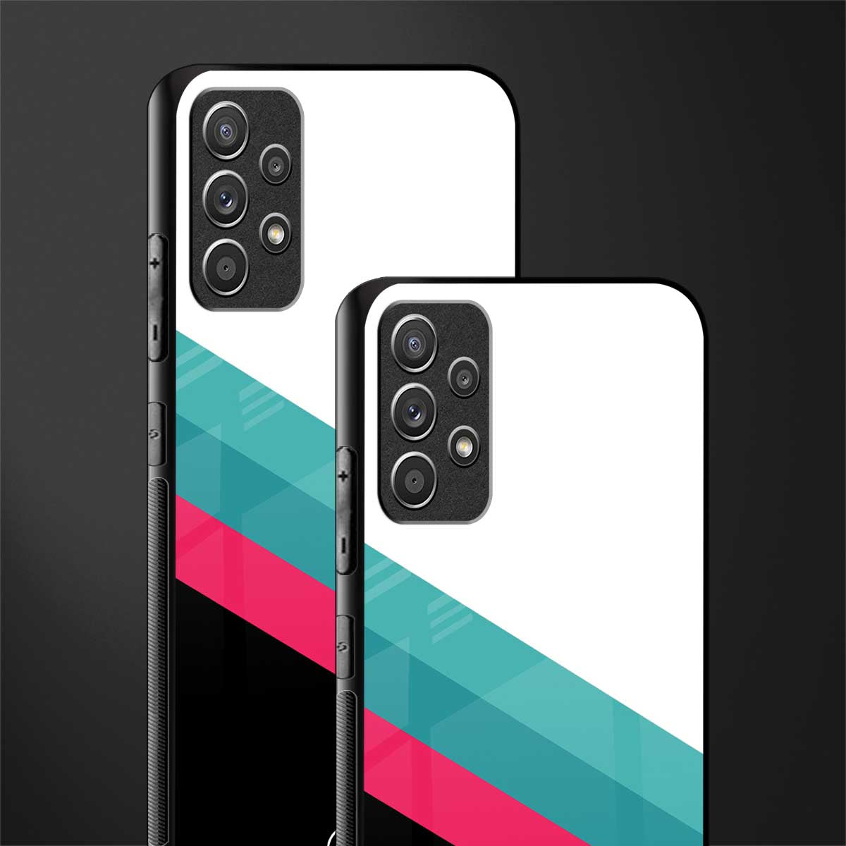 white green red pattern stripes glass case for samsung galaxy a72 image-2