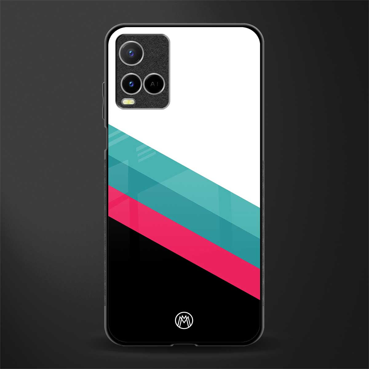 white green red pattern stripes glass case for vivo y33s vivo y33t image