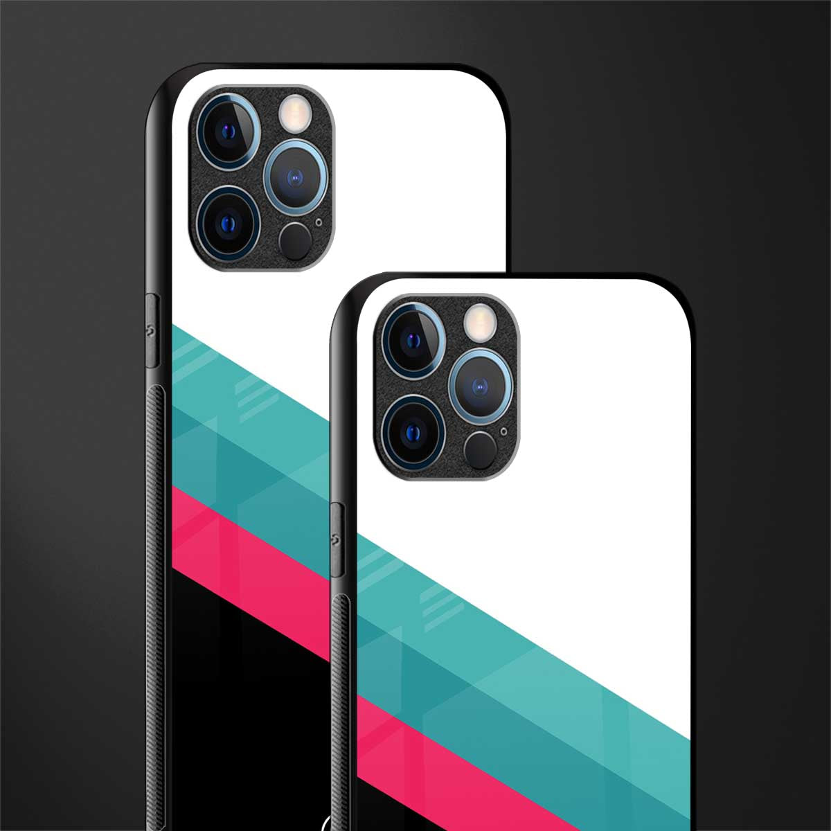 white green red pattern stripes glass case for iphone 12 pro max image-2