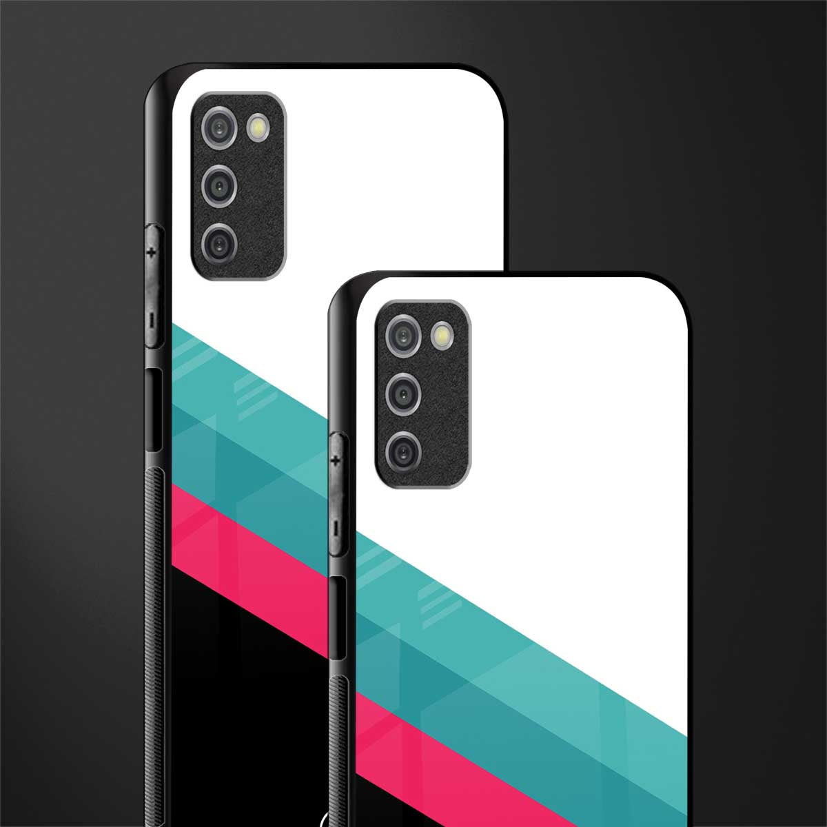 white green red pattern stripes glass case for samsung galaxy a03s image-2