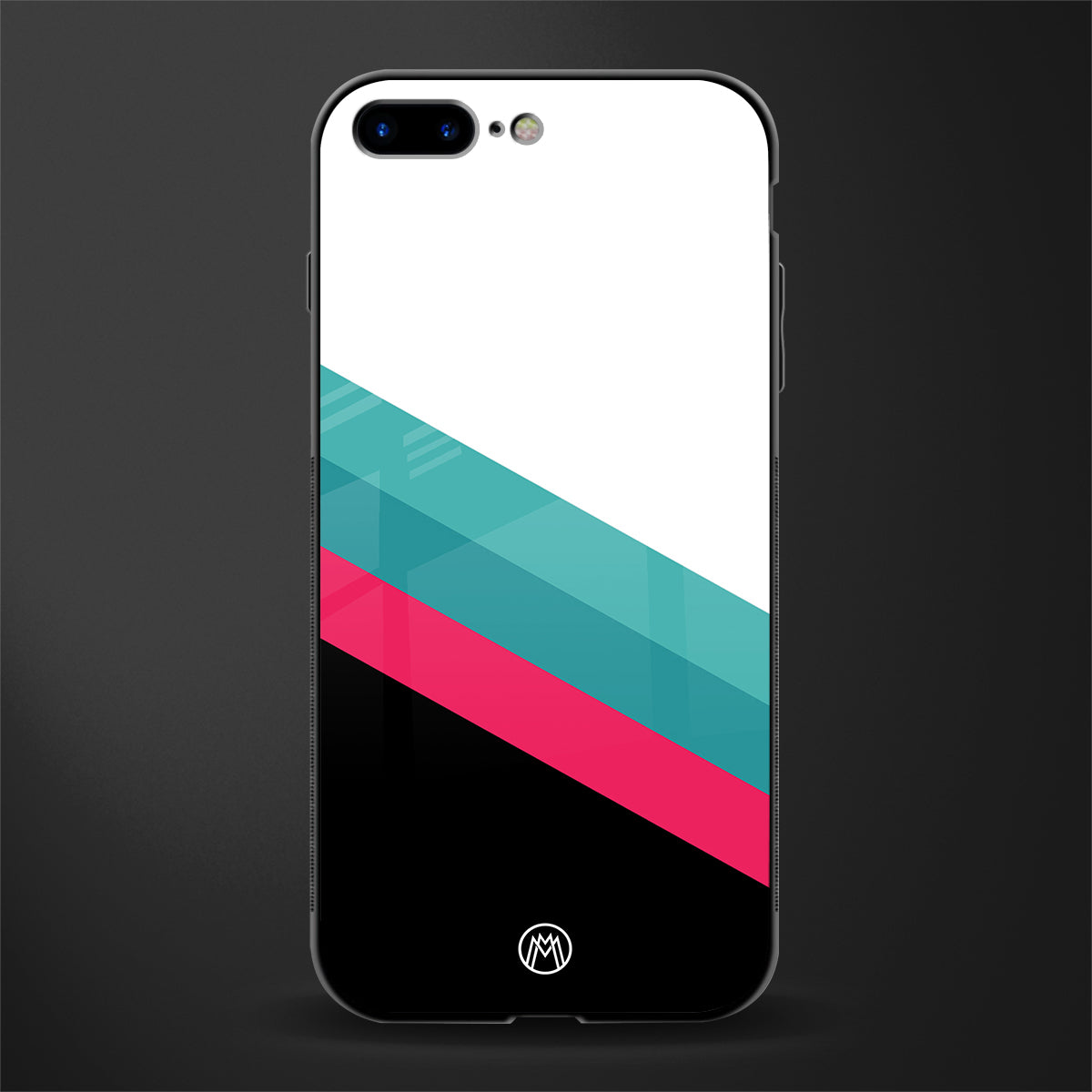white green red pattern stripes glass case for iphone 7 plus image