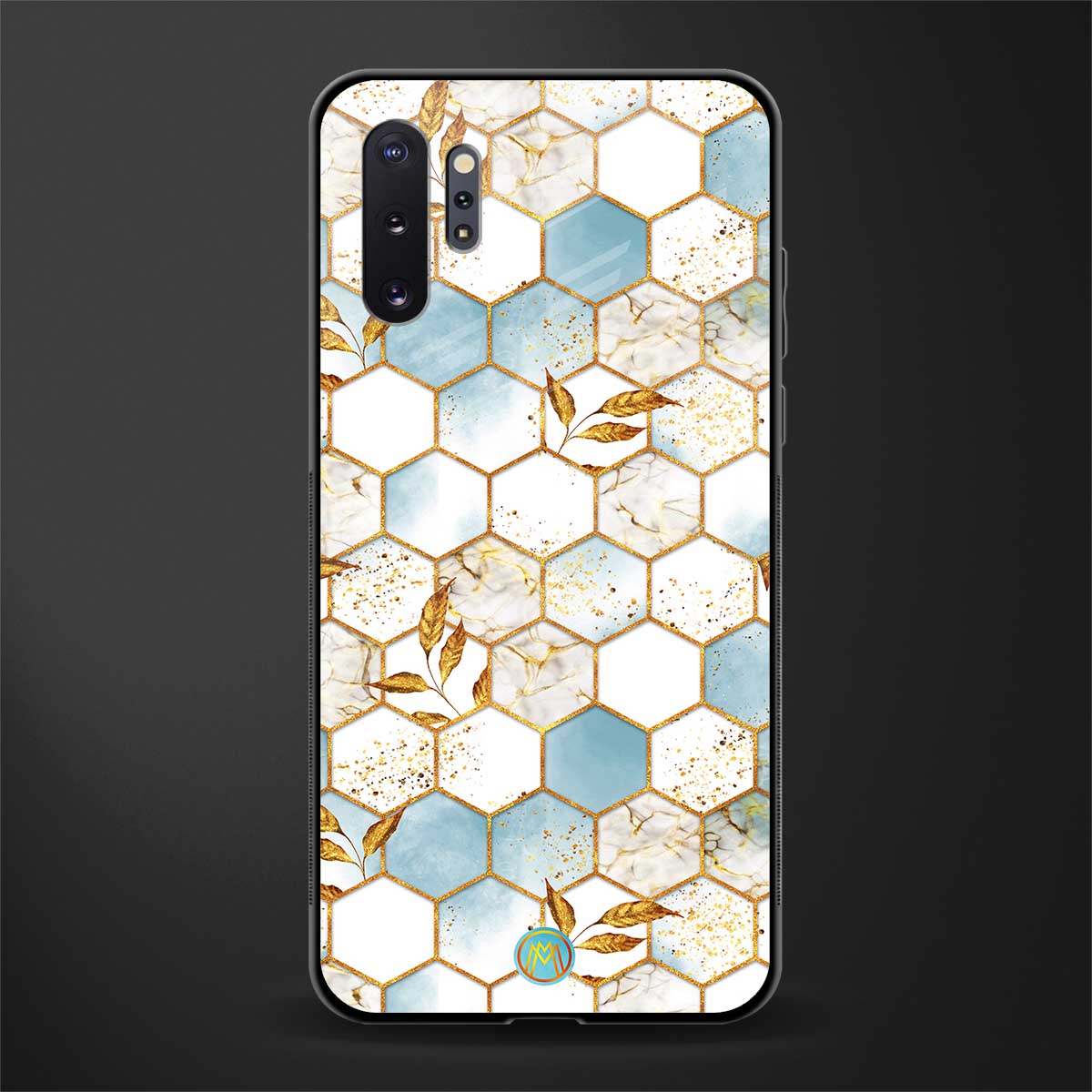 white marble tiles glass case for samsung galaxy note 10 plus image
