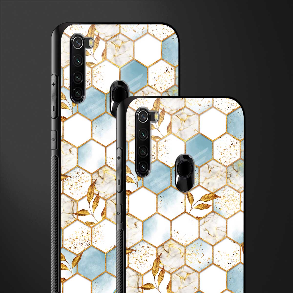 white marble tiles glass case for redmi note 8 image-2