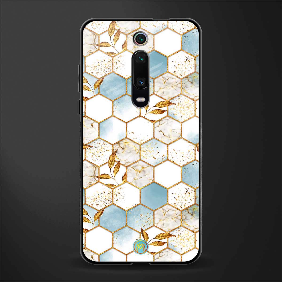 white marble tiles glass case for redmi k20 image