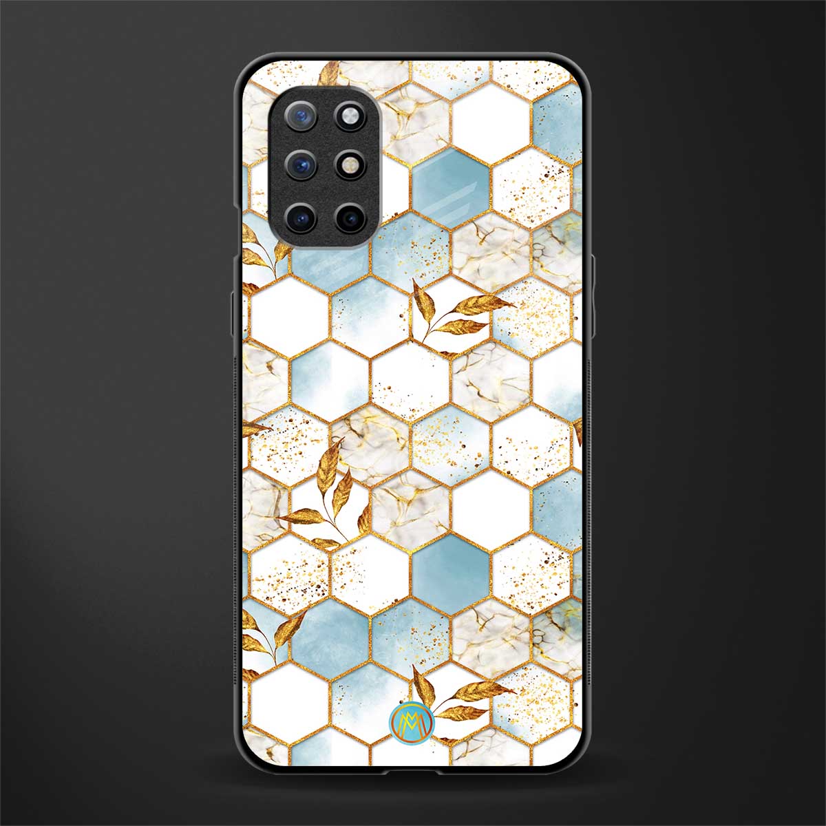 white marble tiles glass case for oneplus 8t image