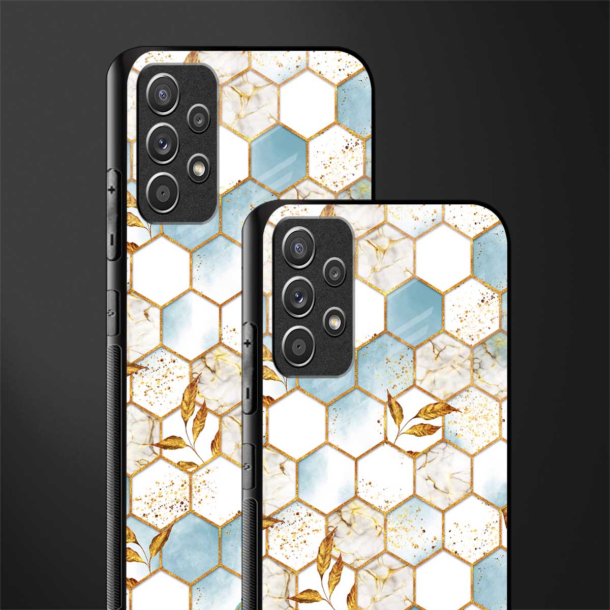 white marble tiles glass case for samsung galaxy a72 image-2