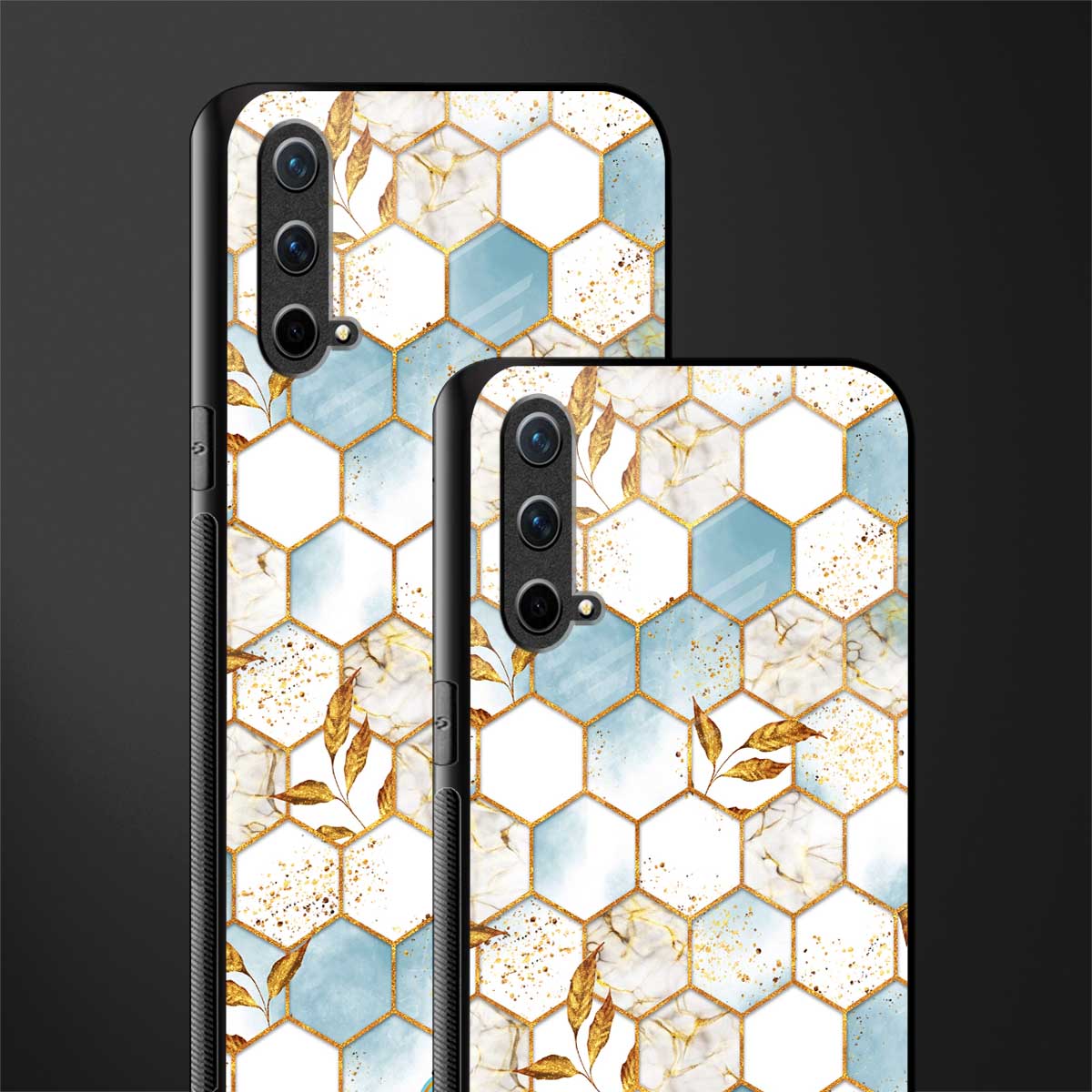 white marble tiles glass case for oneplus nord ce 5g image-2