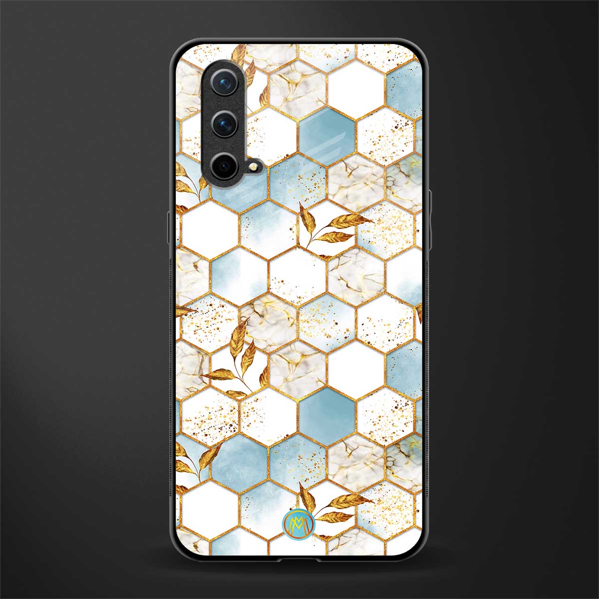 white marble tiles glass case for oneplus nord ce 5g image