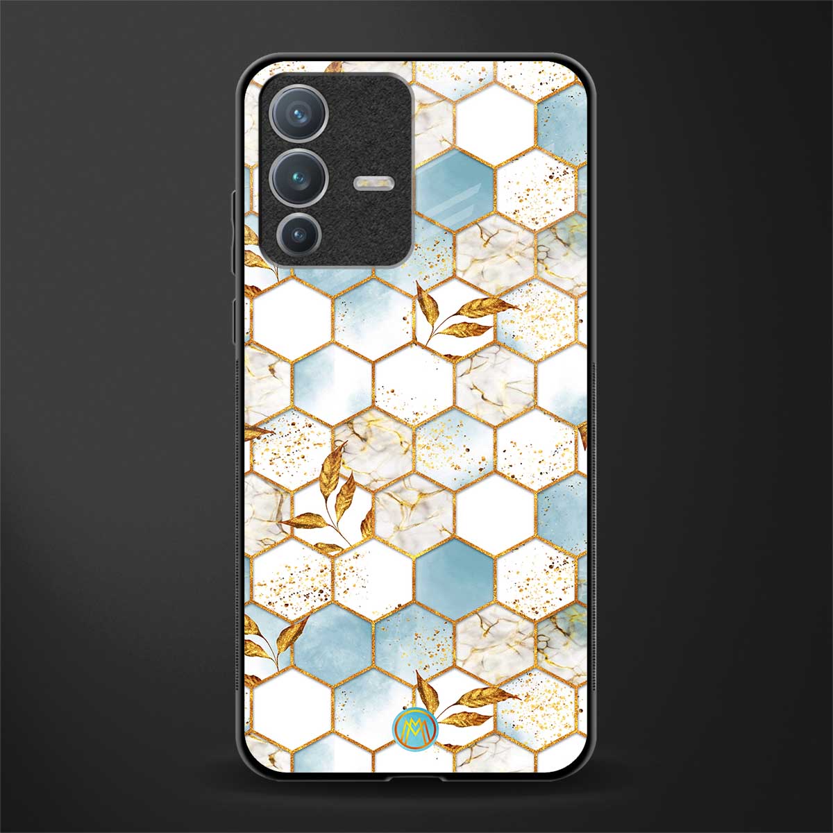 white marble tiles glass case for vivo v23 pro 5g image