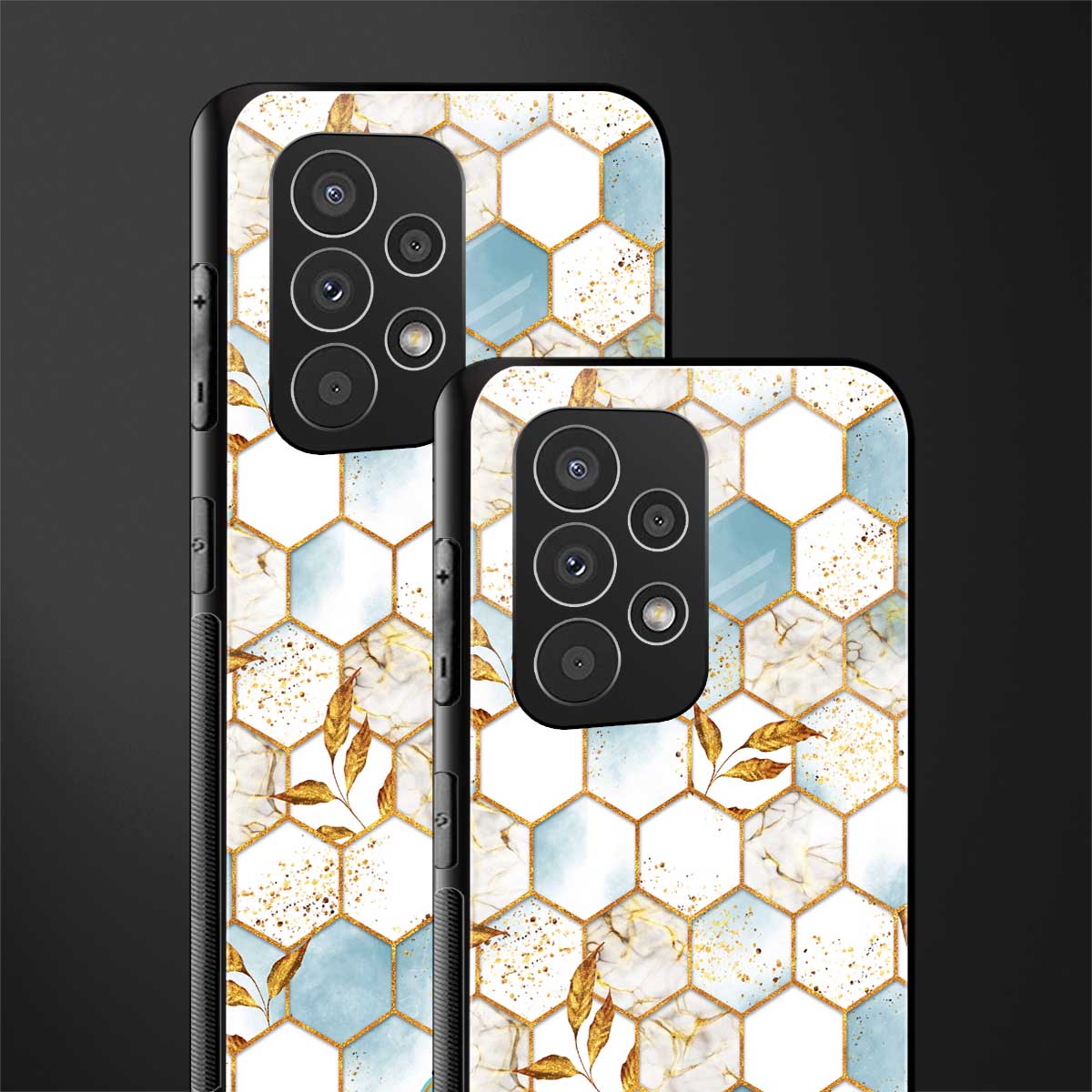 white marble tiles back phone cover | glass case for samsung galaxy a23