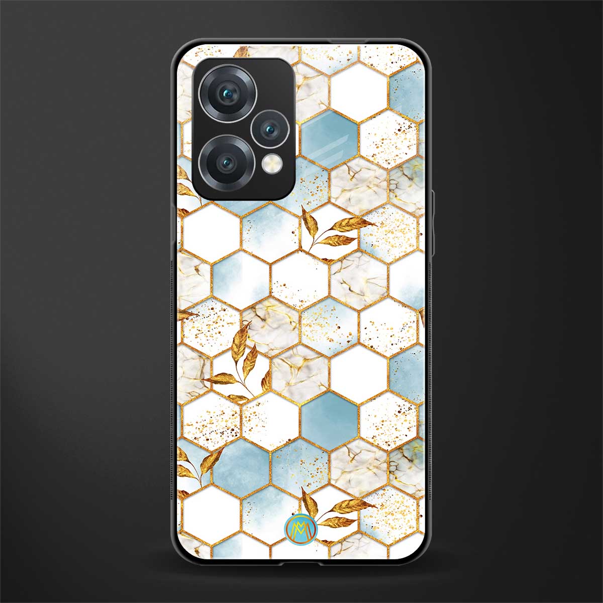 white marble tiles back phone cover | glass case for oneplus nord ce 2 lite 5g