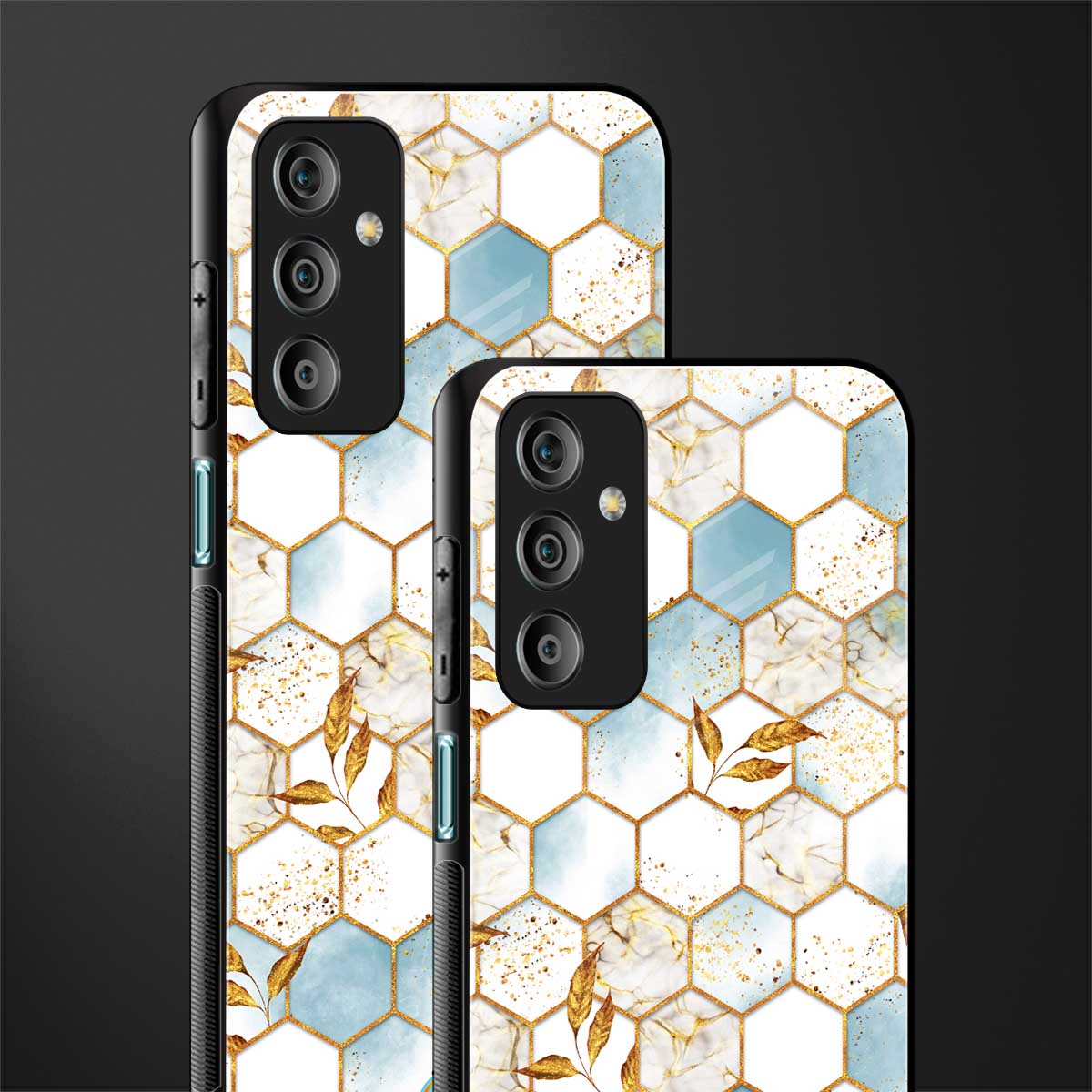 white marble tiles back phone cover | glass case for samsung galaxy f23 5g