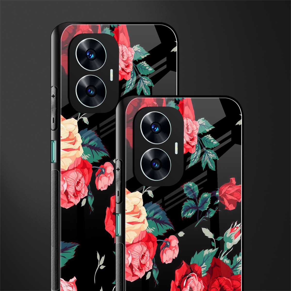 wildflower back phone cover | glass case for realme c55