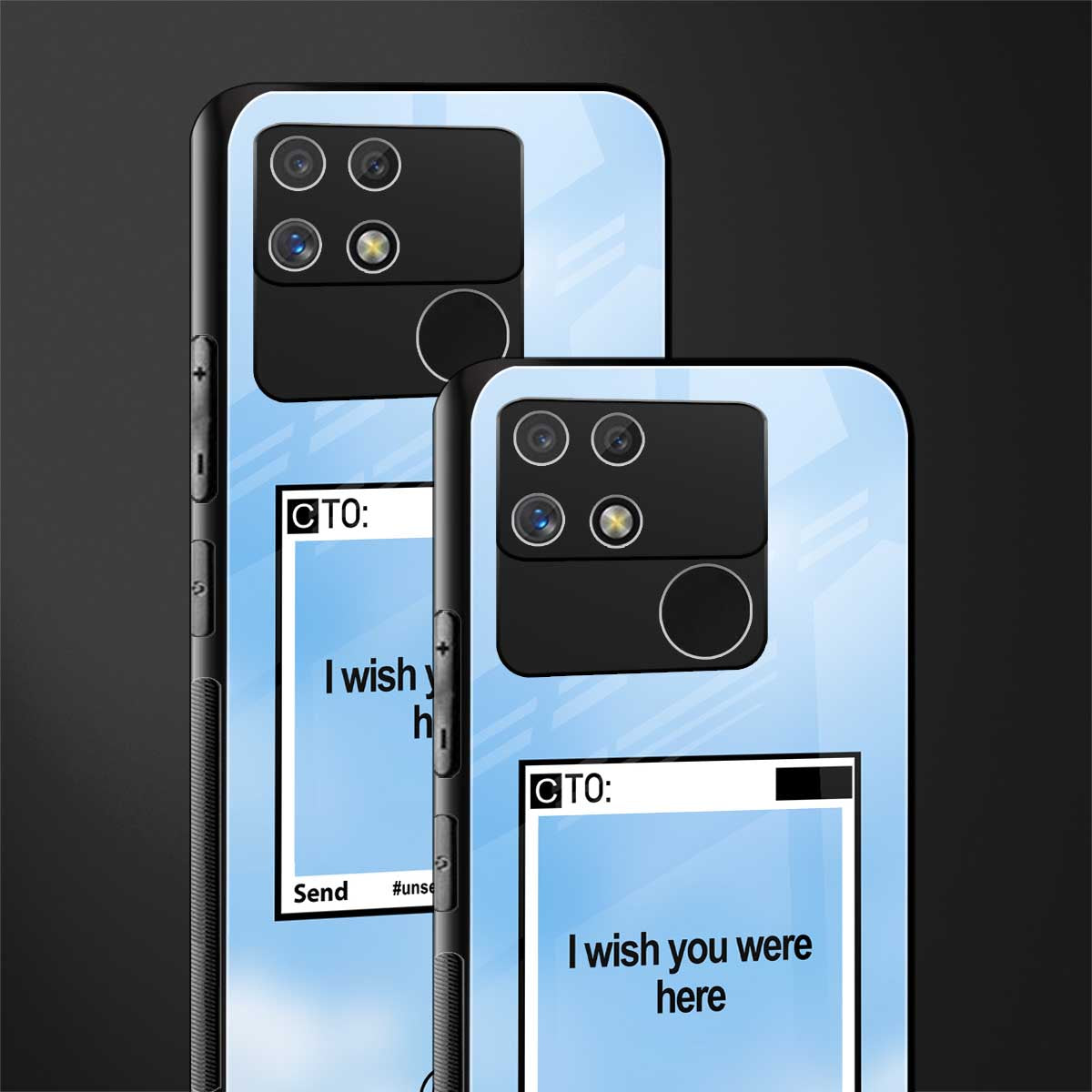 wish you were here back phone cover | glass case for realme narzo 50a