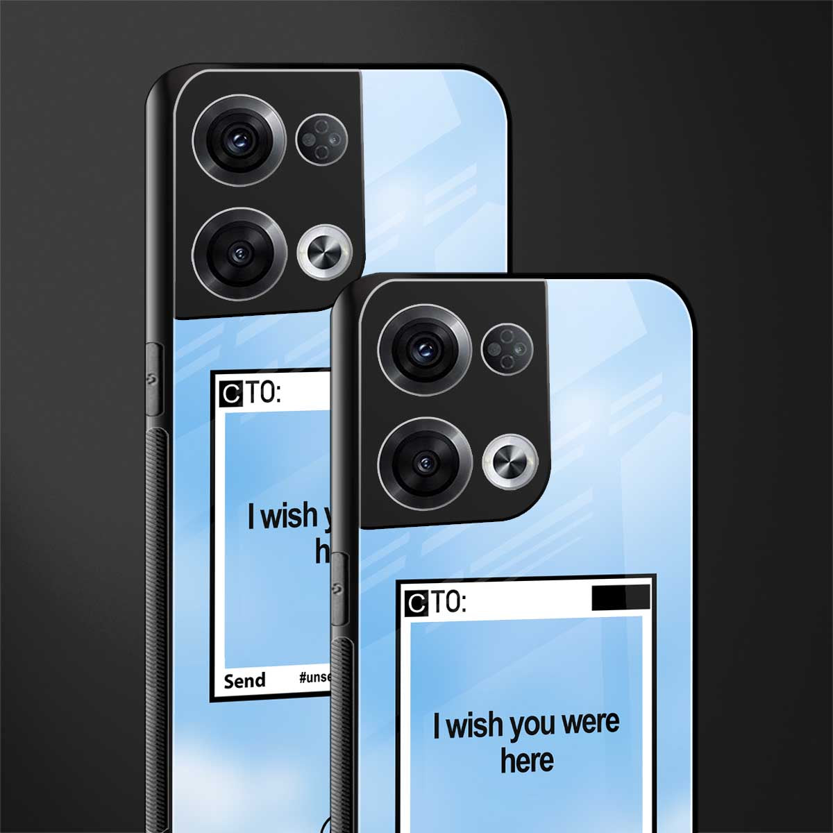 wish you were here back phone cover | glass case for oppo reno 8 pro