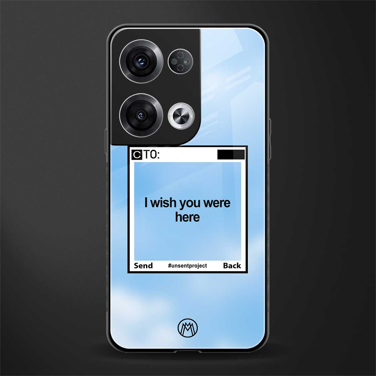wish you were here back phone cover | glass case for oppo reno 8 pro