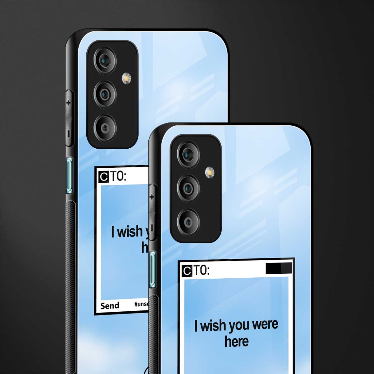 wish you were here back phone cover | glass case for samsung galaxy f23 5g