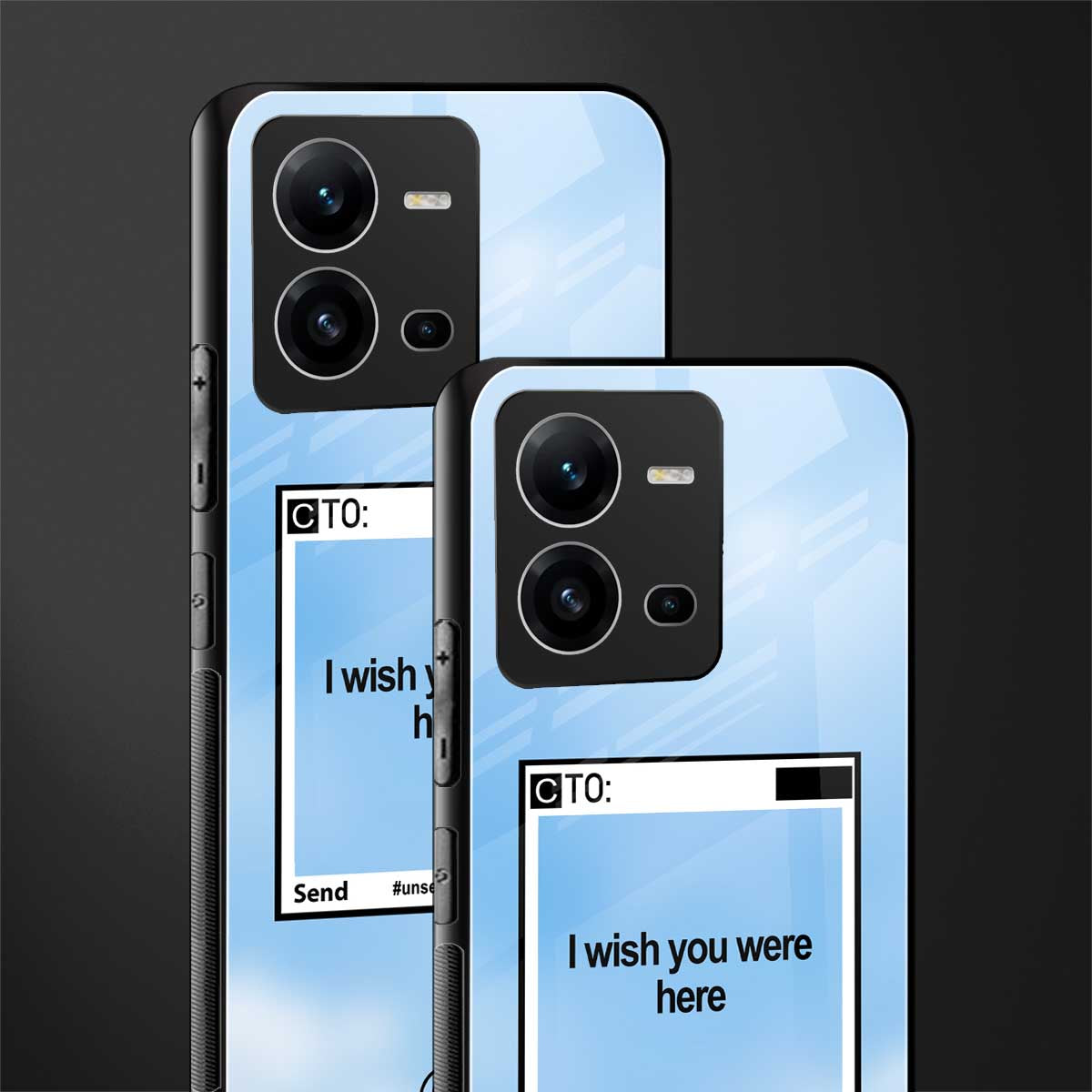 wish you were here back phone cover | glass case for vivo v25-5g